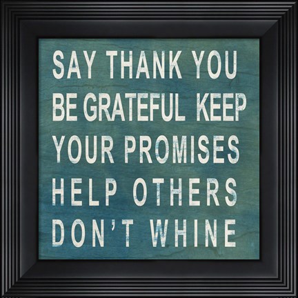 Framed Say Thank You Print