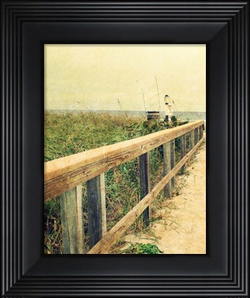 Framed Beach Rails I Print