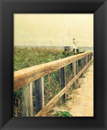 Framed Beach Rails I Print