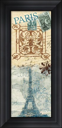 Framed Paris Postage Print