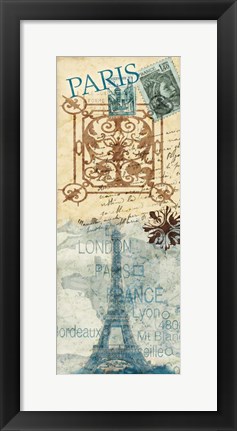 Framed Paris Postage Print