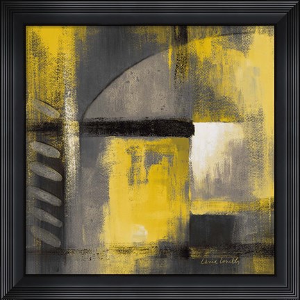 Framed Grey and Yellow Soiree I Print