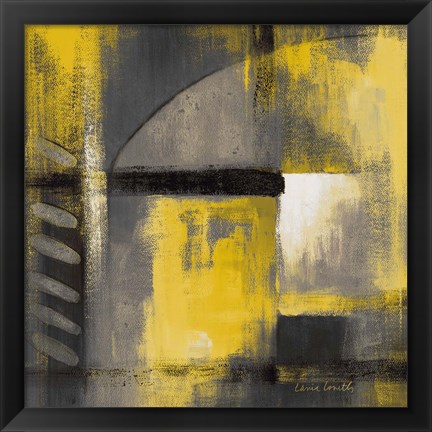 Framed Grey and Yellow Soiree I Print