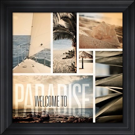 Framed Coastal Collage II Print