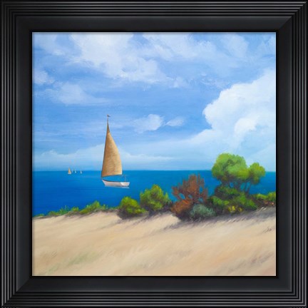 Framed Sailboat on Coast I Print