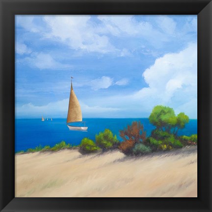 Framed Sailboat on Coast I Print