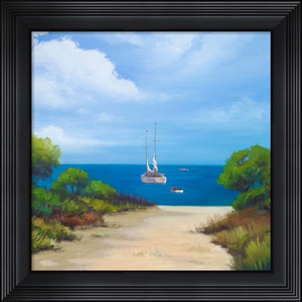 Framed Sailboat on Coast II Print
