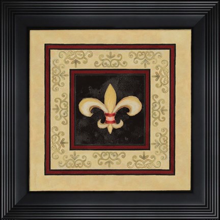 Framed Fleur de Lys I Print