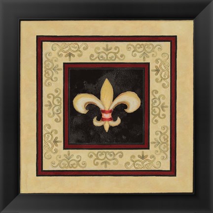 Framed Fleur de Lys I Print