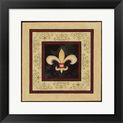 Framed Fleur de Lys I Print