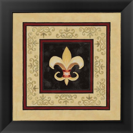 Framed Fleur de Lys II Print