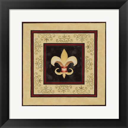 Framed Fleur de Lys II Print