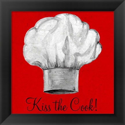 Framed Kiss the Cook Print