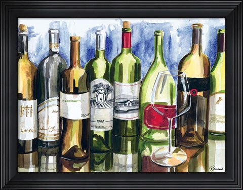 Framed Bottles Reflect I Print