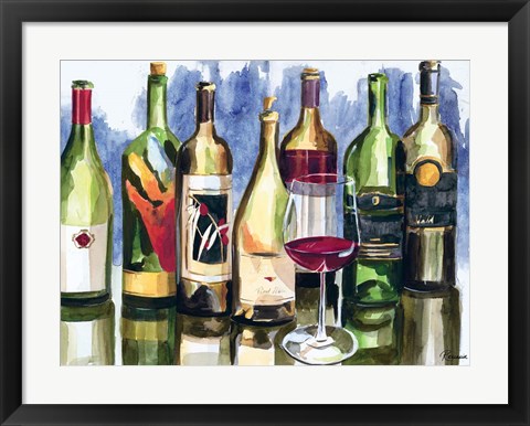 Framed Bottles Reflect II Print