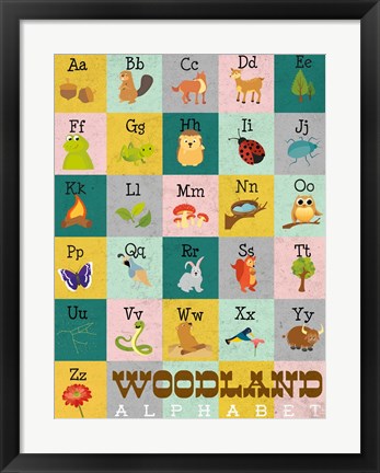 Framed Woodland Alphabet Print