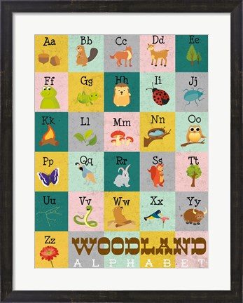 Framed Woodland Alphabet Print