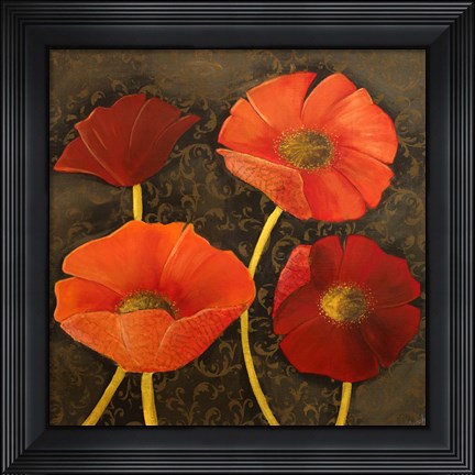 Framed Gilded Floral I Print