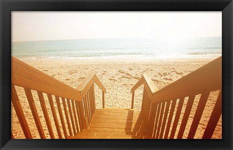 Framed Beach Stairs Print