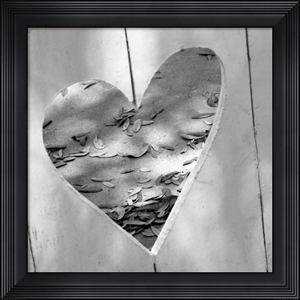 Framed B&amp;W Heart Full of Love Print