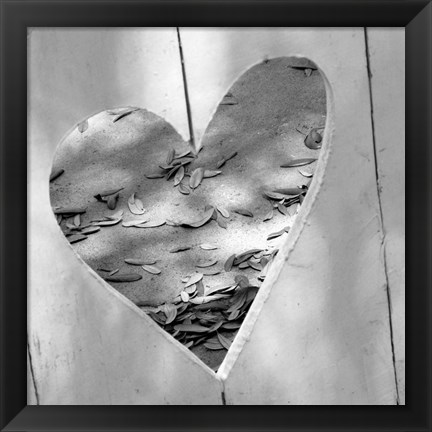 Framed B&amp;W Heart Full of Love Print