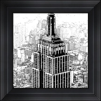 Framed Empire State Sketch Print