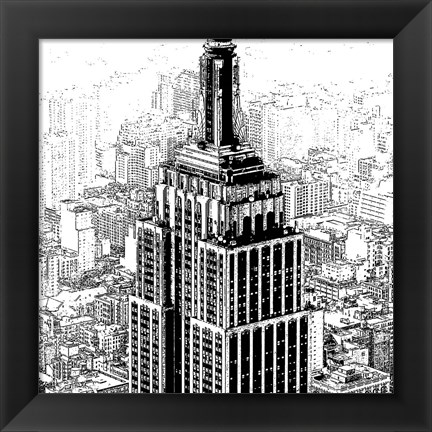 Framed Empire State Sketch Print