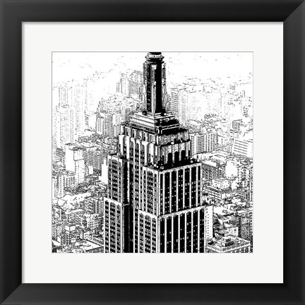 Framed Empire State Sketch Print