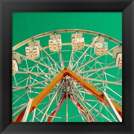 Framed Green Ferris Wheel Print