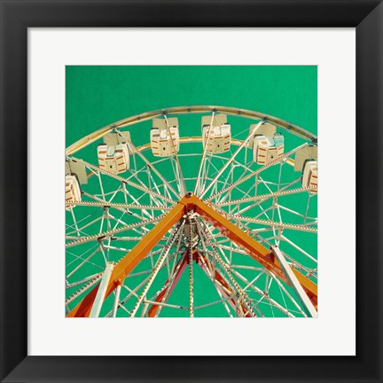 Framed Green Ferris Wheel Print