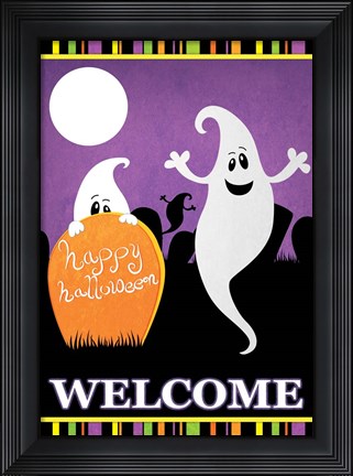 Framed Halloween Ghost I Print