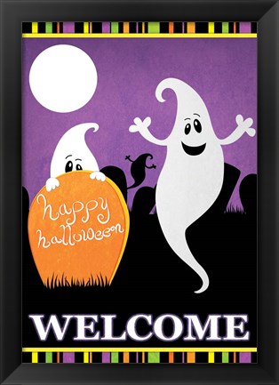 Framed Halloween Ghost I Print