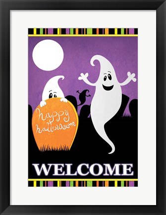 Framed Halloween Ghost I Print