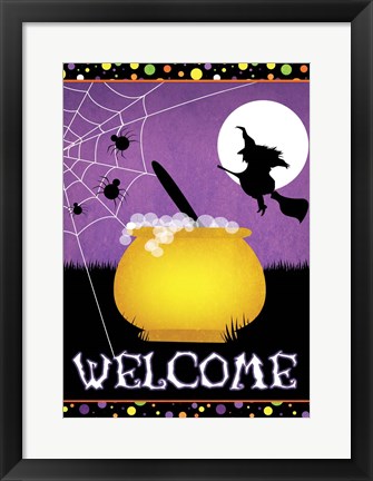 Framed Halloween Witch Print