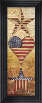Framed America Stars I Print