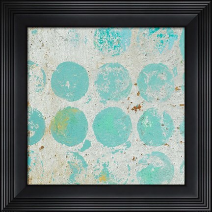 Framed Aqua Circles I Print