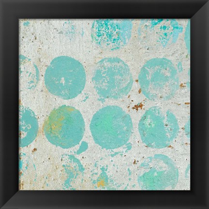 Framed Aqua Circles I Print