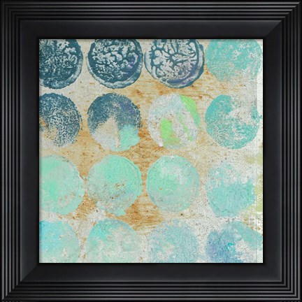 Framed Aqua Circles II Print