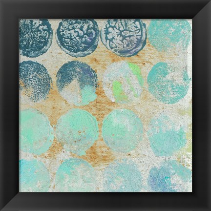 Framed Aqua Circles II Print