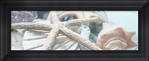 Framed Gold Seashells I Print