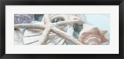 Framed Gold Seashells I Print