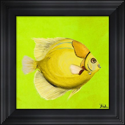 Framed Bright Aquatic Life III Print