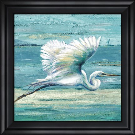 Framed Great Egret I Print