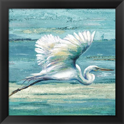 Framed Great Egret I Print