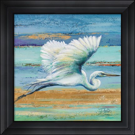 Framed Great Egret I Print