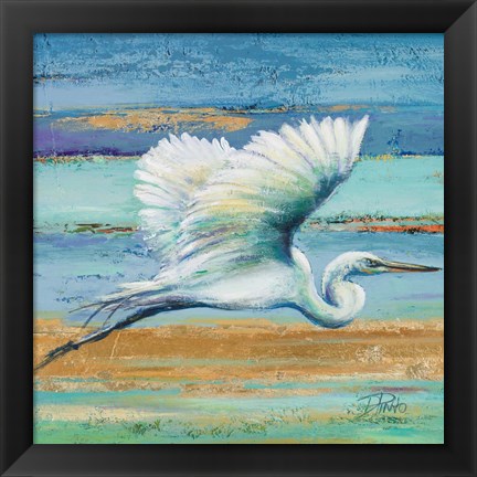 Framed Great Egret I Print