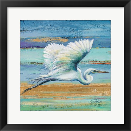 Framed Great Egret I Print