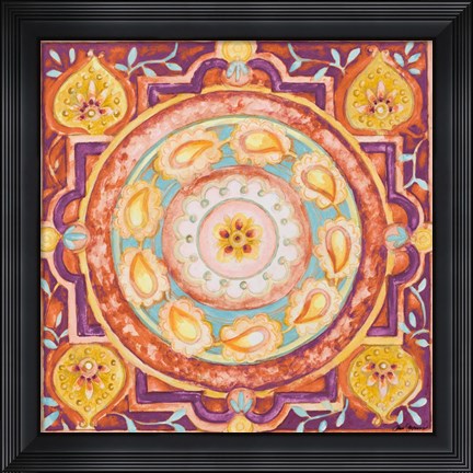 Framed Pink Medallion I Print