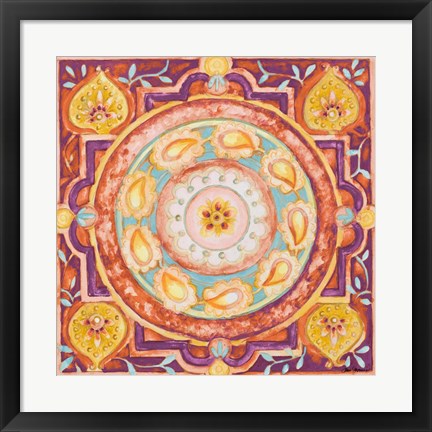 Framed Pink Medallion I Print