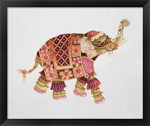 Framed Pink Elephant IA Print